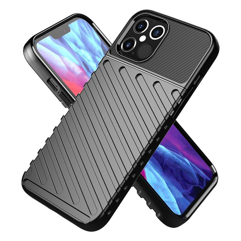 Thunder Case, lankstus šarvuotas dėklas, dangtelis iPhone 12 Pro Max, mėlynas