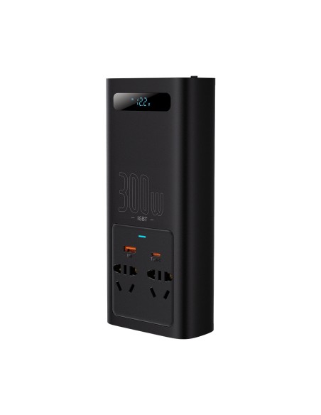Automobilio įtampos keitiklis 12V - 220V IGBT 300W (CN/EU kištukas) juodas Automobilio įtampos keitiklis 12V - 220V IGBT 300W (CN/EU kištukas) juodas