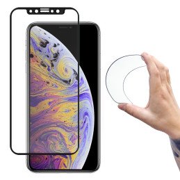 Wozinsky viso dangčio Flexi nano stiklo plėvelės grūdintas stiklas su rėmeliu iPhone 12 mini juodas