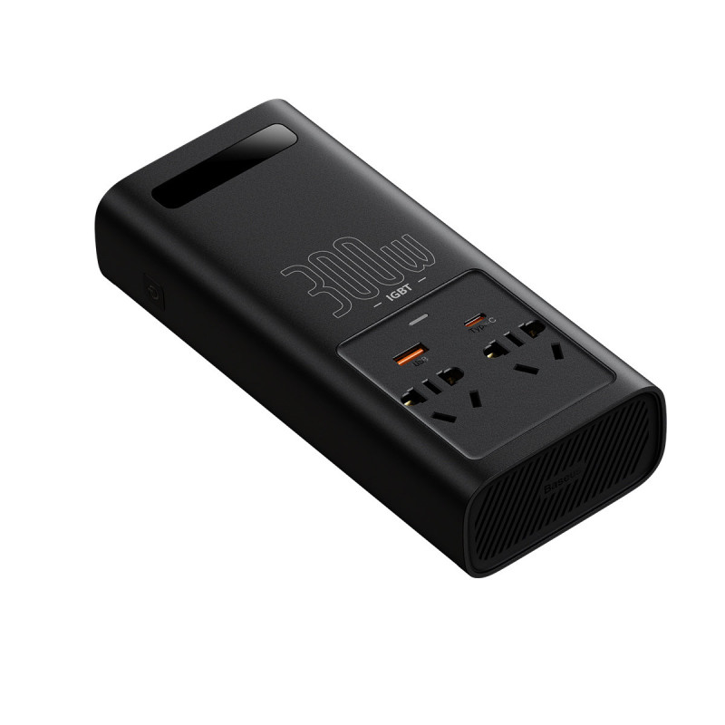 Automobilio įtampos keitiklis 12V - 220V IGBT 300W (CN/EU kištukas) juodas