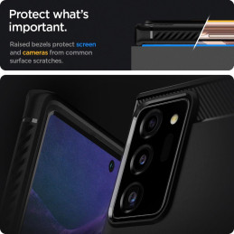 Spigen Rugged Armor dėklas, skirtas Samsung Galaxy Note 20 Ultra - matinė juoda