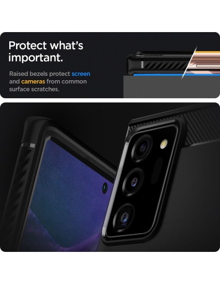 Spigen Rugged Armor dėklas, skirtas Samsung Galaxy Note 20 Ultra - matinė juoda Spigen Rugged Armor dėklas, skirtas Samsung Galaxy Note 20 Ultra - matinė juoda