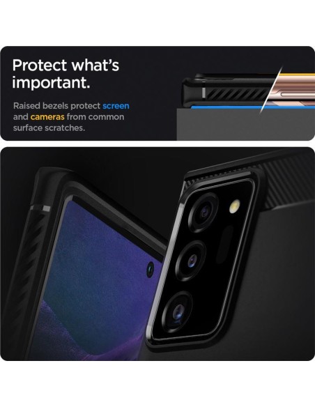 Spigen Rugged Armor dėklas, skirtas Samsung Galaxy Note 20 Ultra - matinė juoda Spigen Rugged Armor dėklas, skirtas Samsung Galaxy Note 20 Ultra - matinė juoda