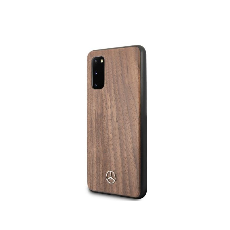 Mercedes Wood Line Walnut dėklas Samsung Galaxy S20 - rudas