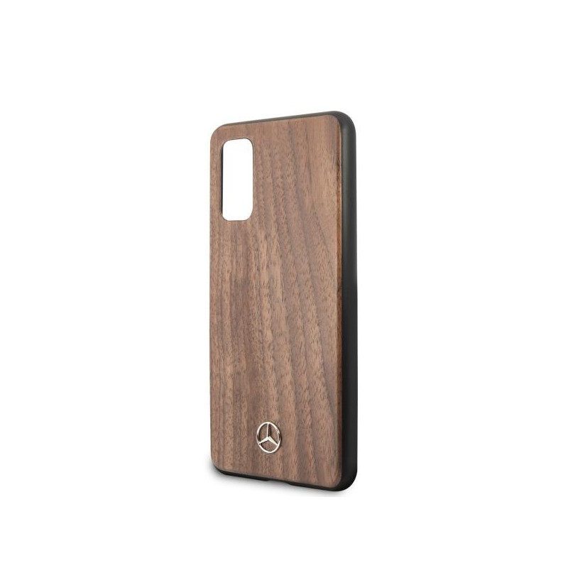 Mercedes Wood Line Walnut dėklas Samsung Galaxy S20 - rudas
