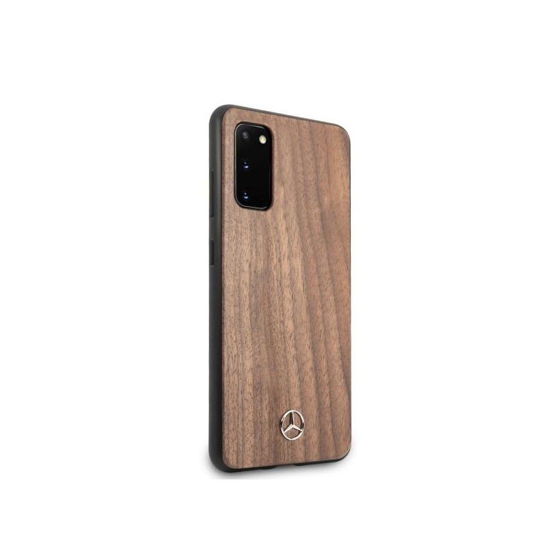 Mercedes Wood Line Walnut dėklas Samsung Galaxy S20 - rudas