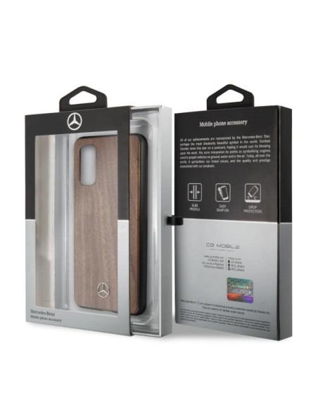 Mercedes Wood Line Walnut dėklas Samsung Galaxy S20 - rudas Mercedes Wood Line Walnut dėklas Samsung Galaxy S20 - rudas