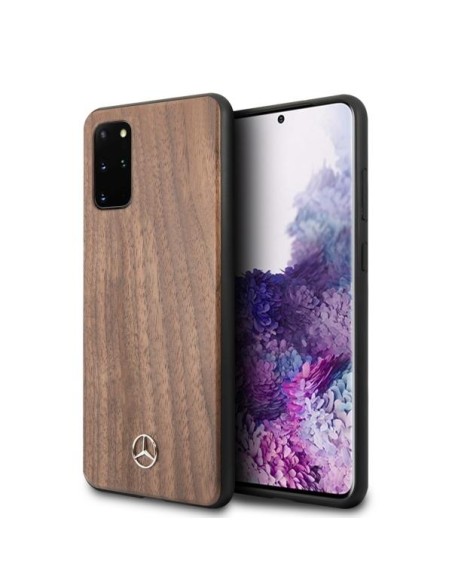 Mercedes Wood Line Walnut dėklas, skirtas Samsung Galaxy S20+ - rudas
