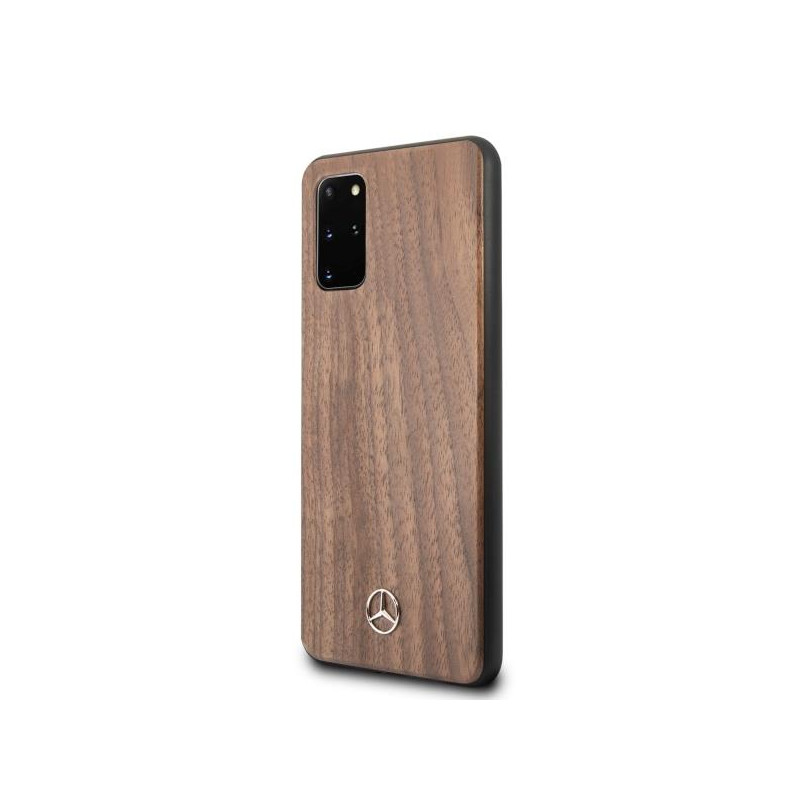 Mercedes Wood Line Walnut dėklas, skirtas Samsung Galaxy S20+ - rudas