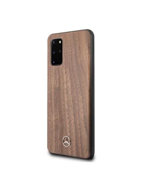 Mercedes Wood Line Walnut dėklas, skirtas Samsung Galaxy S20+ - rudas