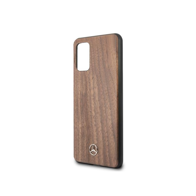 Mercedes Wood Line Walnut dėklas, skirtas Samsung Galaxy S20+ - rudas