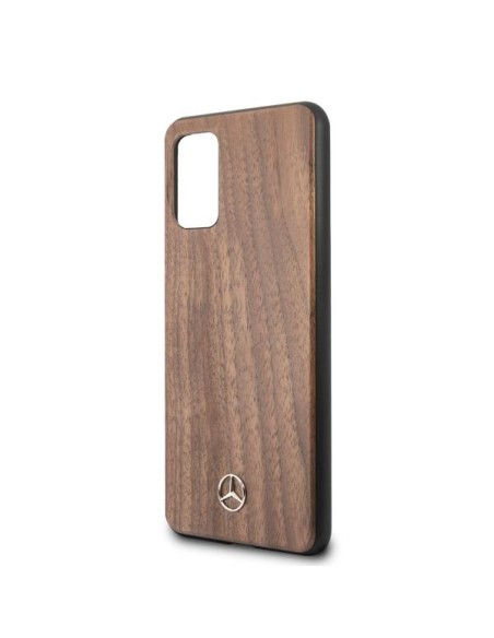 Mercedes Wood Line Walnut dėklas, skirtas Samsung Galaxy S20+ - rudas