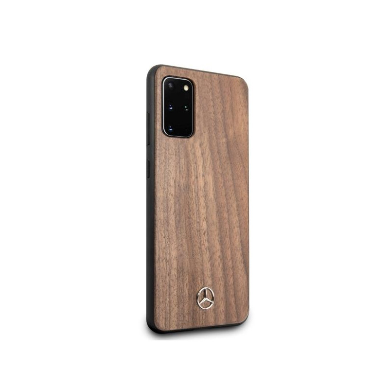 Mercedes Wood Line Walnut dėklas, skirtas Samsung Galaxy S20+ - rudas