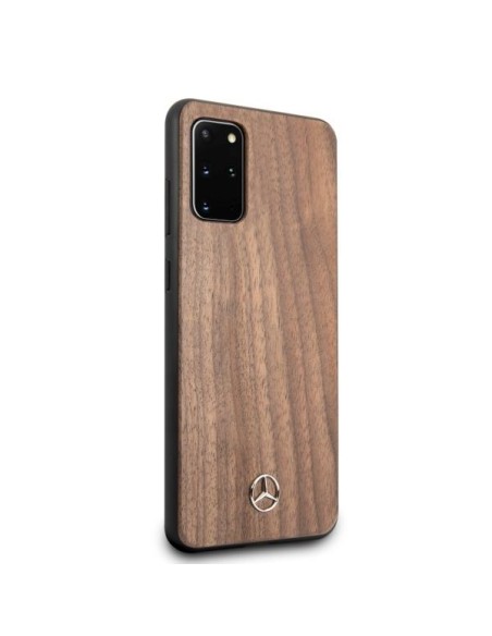 Mercedes Wood Line Walnut dėklas, skirtas Samsung Galaxy S20+ - rudas