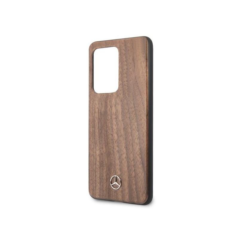 Mercedes Wood Line Walnut dėklas, skirtas Samsung Galaxy S20 Ultra - rudas