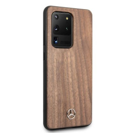Mercedes Wood Line Walnut dėklas, skirtas Samsung Galaxy S20 Ultra - rudas