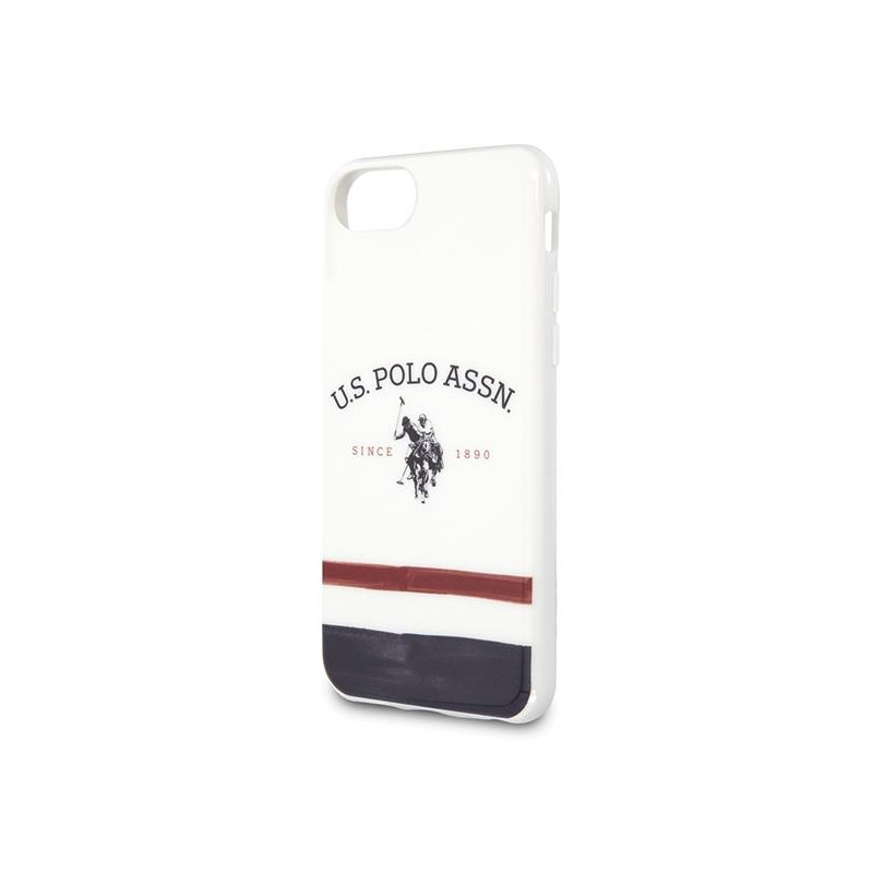 JAV Polo Assn byla Trispalvių raštų kolekcija, skirta iPhone 7 / 8 / SE 2020 / SE 2022 - balta