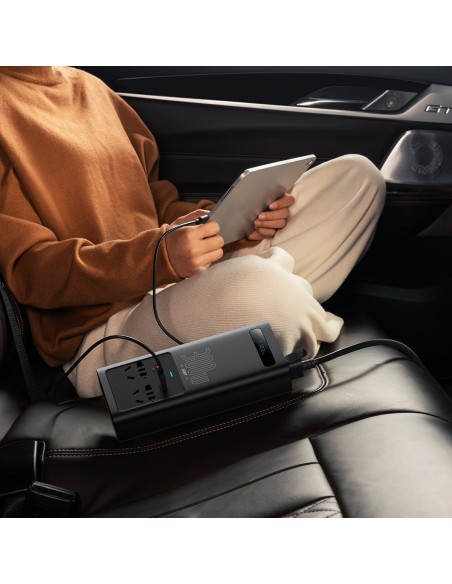 Automobilio įtampos keitiklis 12V - 220V IGBT 300W (CN/EU kištukas) juodas Automobilio įtampos keitiklis 12V - 220V IGBT 300W (CN/EU kištukas) juodas