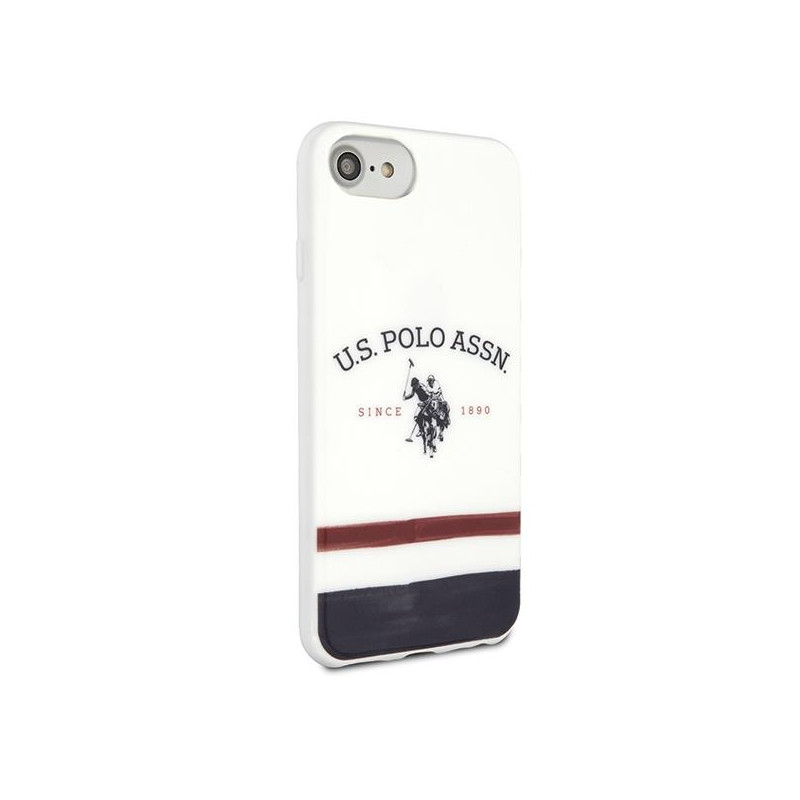 JAV Polo Assn byla Trispalvių raštų kolekcija, skirta iPhone 7 / 8 / SE 2020 / SE 2022 - balta