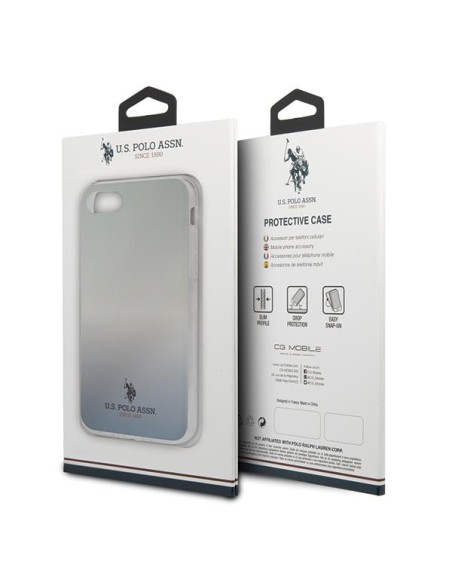 JAV Polo Assn byla Gradiento raštų kolekcija, skirta iPhone 7 / 8 / SE 2020 / SE 2022 – mėlyna JAV Polo Assn byla Gradiento raštų kolekcija, skirta iPhone 7 / 8 / SE 2020 / SE 2022 – mėlyna