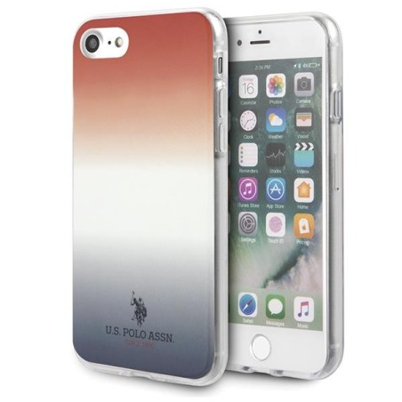 JAV Polo Assn byla Gradiento raštų kolekcija, skirta iPhone 7 / 8 / SE 2020 / SE 2022 – raudona ir mėlyna JAV Polo Assn byla Gradiento raštų kolekcija, skirta iPhone 7 / 8 / SE 2020 / SE 2022 – raudona ir mėlyna