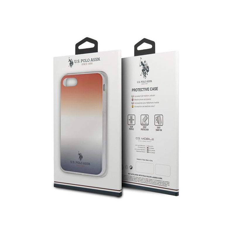 JAV Polo Assn byla Gradiento raštų kolekcija, skirta iPhone 7 / 8 / SE 2020 / SE 2022 – raudona ir mėlyna