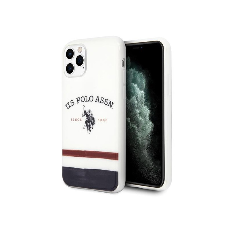 JAV Polo Assn byla Trispalvių raštų kolekcija, skirta iPhone 11 Pro – balta JAV Polo Assn byla Trispalvių raštų kolekcija, skirta iPhone 11 Pro – balta