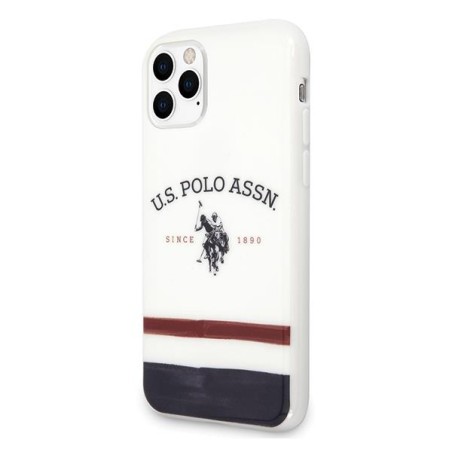 JAV Polo Assn byla Trispalvių raštų kolekcija, skirta iPhone 11 Pro – balta JAV Polo Assn byla Trispalvių raštų kolekcija, skirta iPhone 11 Pro – balta