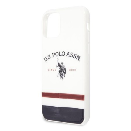 JAV Polo Assn byla Trispalvių raštų kolekcija, skirta iPhone 11 Pro – balta JAV Polo Assn byla Trispalvių raštų kolekcija, skirta iPhone 11 Pro – balta