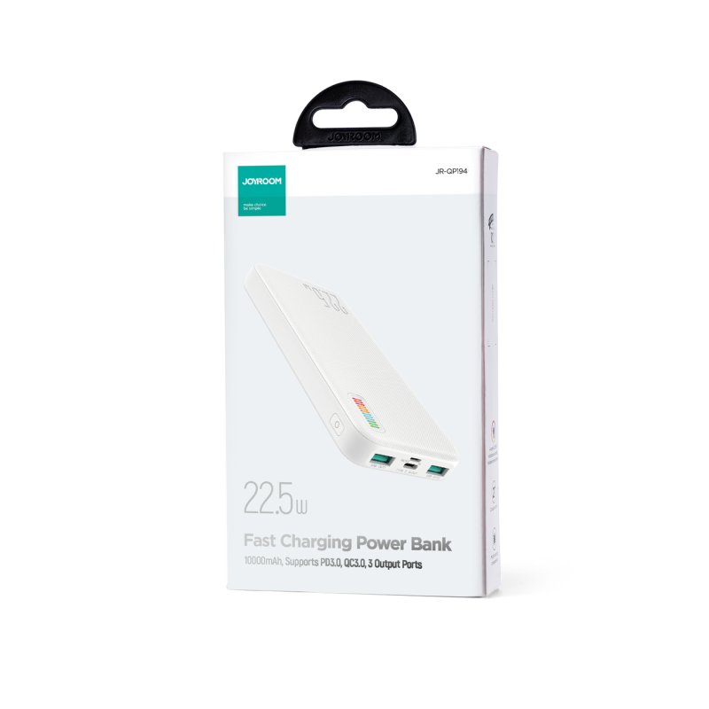 Powerbank 10000mAh Dazzling Series 22,5W balta