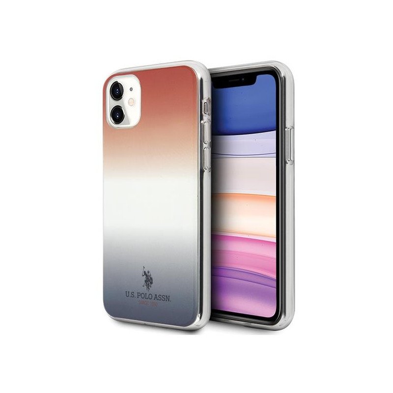 JAV Polo Assn byla Gradiento raštų kolekcija, skirta iPhone 11 – raudona ir mėlyna JAV Polo Assn byla Gradiento raštų kolekcija, skirta iPhone 11 – raudona ir mėlyna