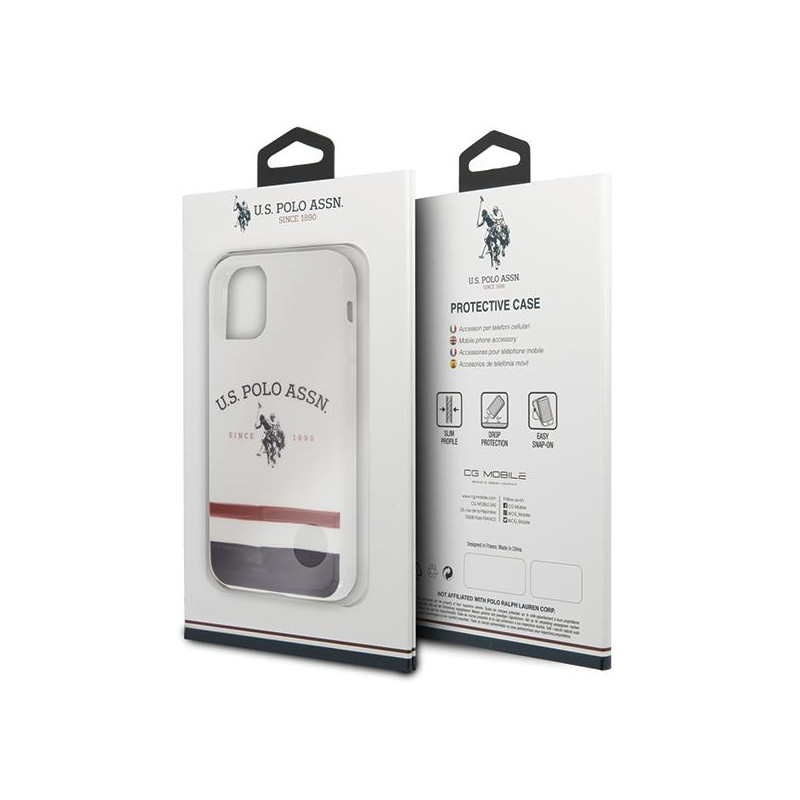 JAV Polo Assn byla Trispalvių raštų kolekcija, skirta iPhone 11 Pro Max – balta