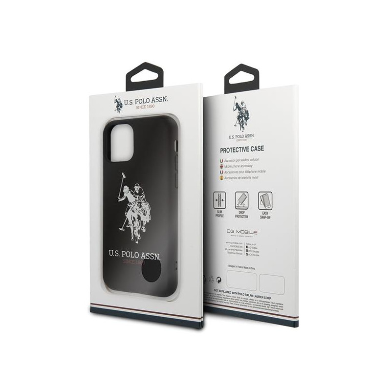 JAV Polo Assn byla Silikono kolekcija, skirta iPhone 11 Pro Max – juoda silikono kolekcija