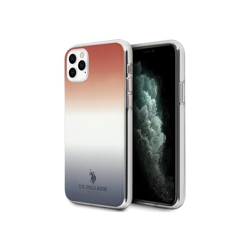 JAV Polo Assn byla Gradiento raštų kolekcija, skirta iPhone 11 Pro Max – raudona ir mėlyna