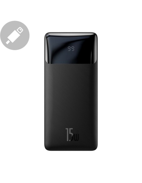 Bipow maitinimo blokas su ekranu 30000mAh USB-A microUSB laidas 0,25m juodas