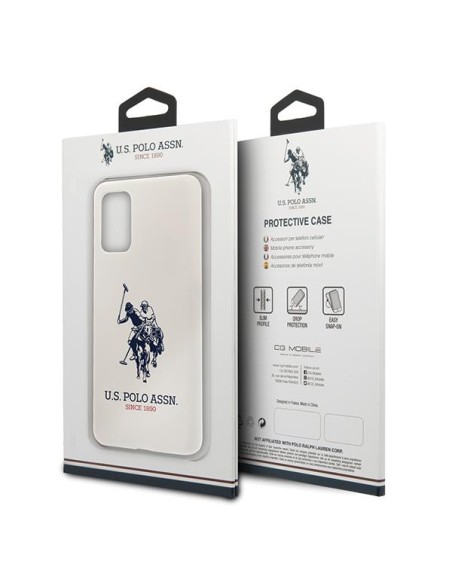 JAV Polo Assn byla Silikono kolekcija, skirta Samsung Galaxy S20+ - balta JAV Polo Assn byla Silikono kolekcija, skirta Samsung Galaxy S20+ - balta