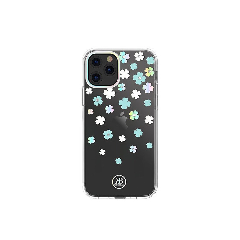 Kingxbar Lucky Series dėklas papuoštas originaliais Swarovski Crystals iPhone 12 mini skaidriais (dobilais)