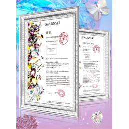 Kingxbar Lucky Series dėklas papuoštas originaliais Swarovski Crystals iPhone 12 mini skaidriais (dobilais)