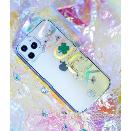 Kingxbar Lucky Series dėklas papuoštas originaliais Swarovski Crystals iPhone 12 mini skaidriais (dobilais)