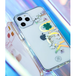 Kingxbar Lucky Series dėklas papuoštas originaliais Swarovski Crystals iPhone 12 mini skaidriais (dobilais)