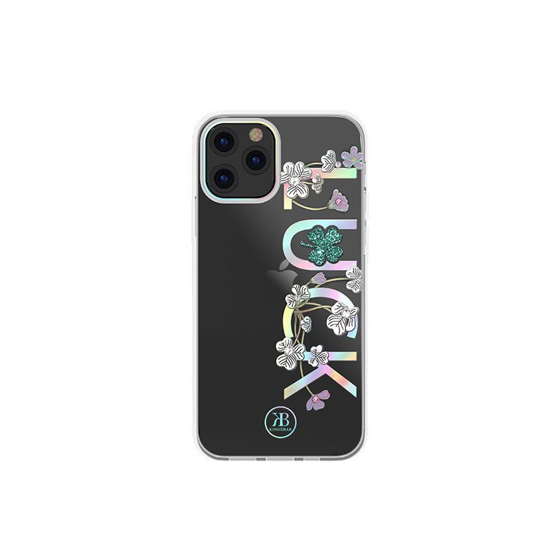 Kingxbar Lucky Series dėklas, papuoštas originaliais Swarovski Crystals iPhone 12 mini skaidriais (Luck)