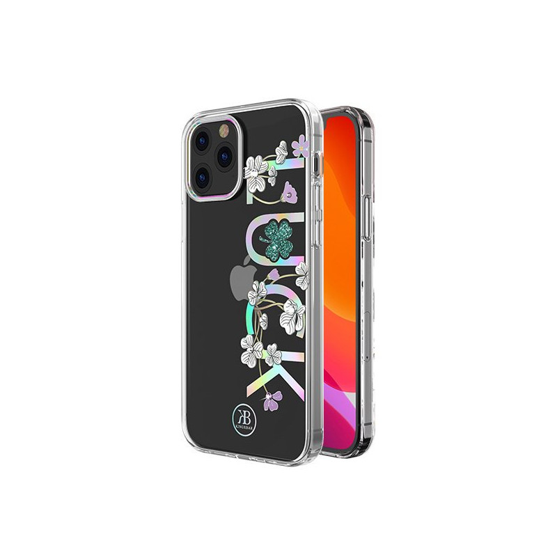 Kingxbar Lucky Series dėklas, papuoštas originaliais Swarovski Crystals iPhone 12 mini skaidriais (Luck)