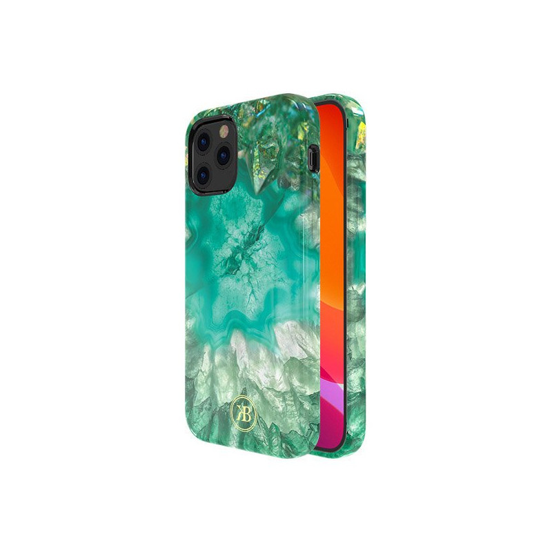 Kingxbar Agate serijos elegantiškas dėklo dangtelis su agato spauda, skirtas iPhone 12 mini žaliam