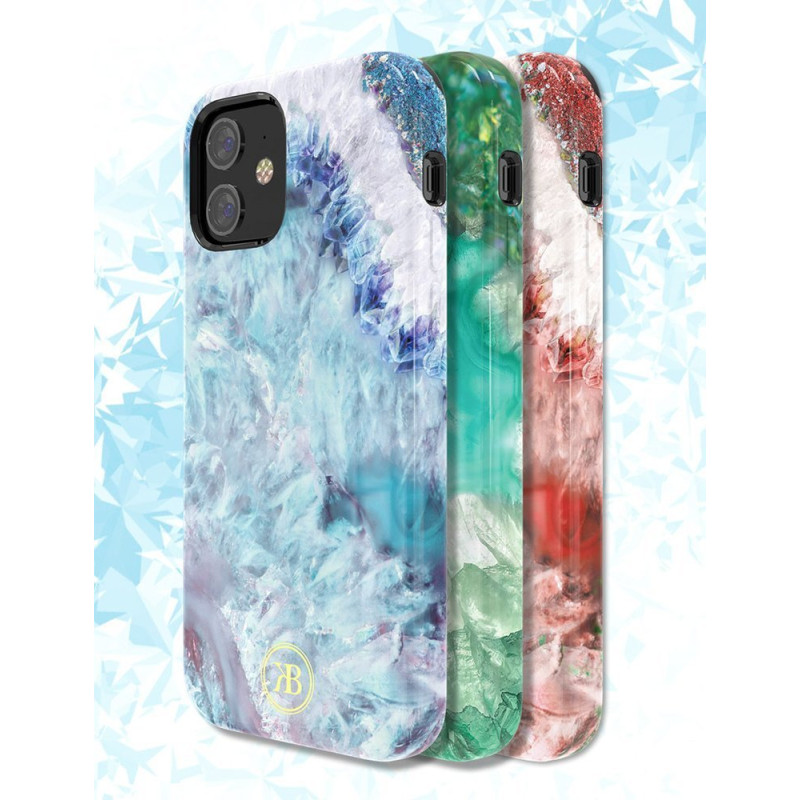 Kingxbar Agate serijos elegantiškas dėklo dangtelis su agato spauda, skirtas iPhone 12 mini žaliam