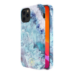 Kingxbar Agate serijos elegantiškas dėklas su agato raštu, skirtas iPhone 12 mini mėlynai