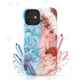 Kingxbar Agate serijos elegantiškas dėklas su agato raštu, skirtas iPhone 12 mini mėlynai