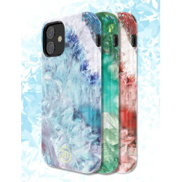 Kingxbar Agate serijos elegantiškas dėklas su agato raštu, skirtas iPhone 12 mini mėlynai