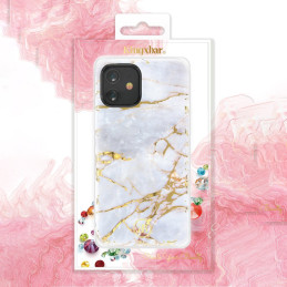 Kingxbar Agate serijos elegantiškas dėklas su agato raštu, skirtas iPhone 12 mini mėlynai