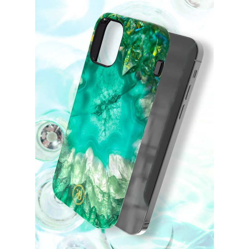 Kingxbar Agate serijos elegantiškas dėklas su agato raštu, skirtas iPhone 12 mini mėlynai