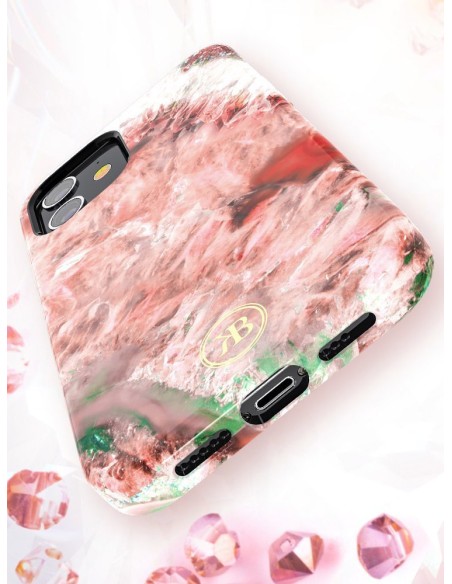 Kingxbar Agate serijos elegantiškas dėklas su agato raštu, skirtas iPhone 12 mini mėlynai